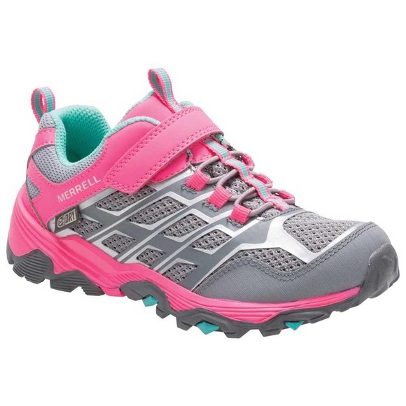 Merrell Other - Merrell Moab FST Low AC Waterproof Hiking Shoes Girls Size 5.5 Pink and Gray